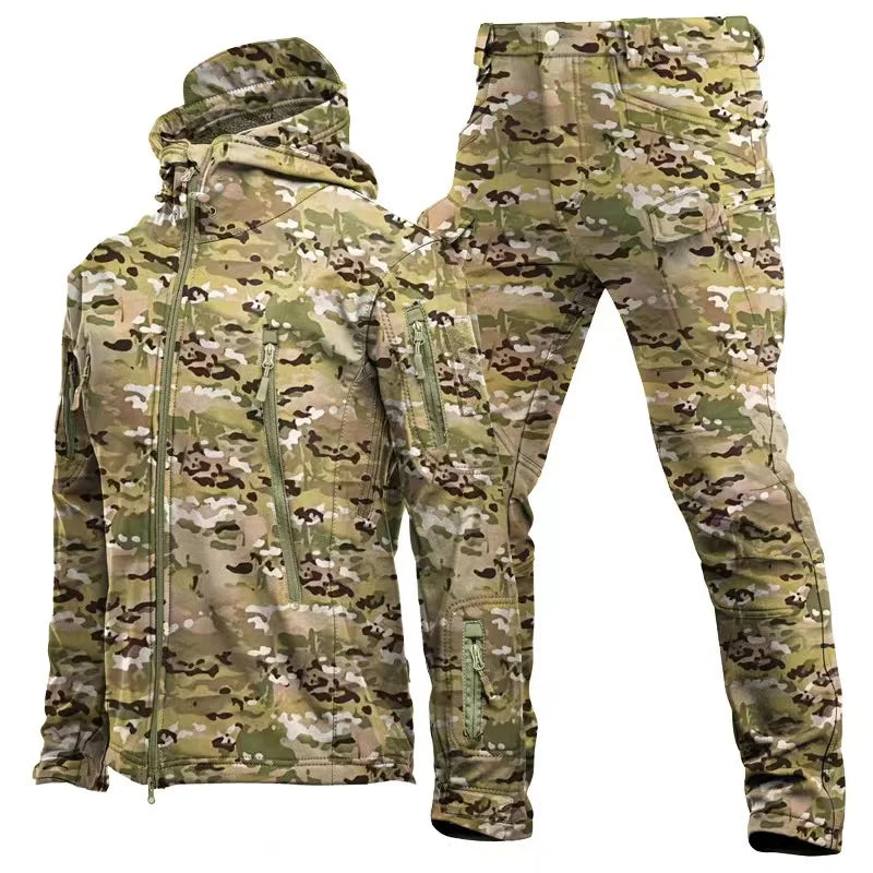Mazerout Winter Tactical Jackets Waterproof Fleece Hooded Coat