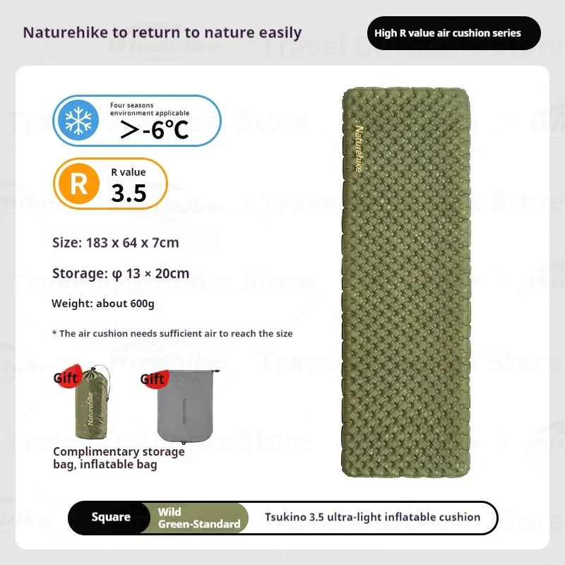 Naturehike R3.5 Ultralight Inflatable Sleeping Pad Outdoor Use