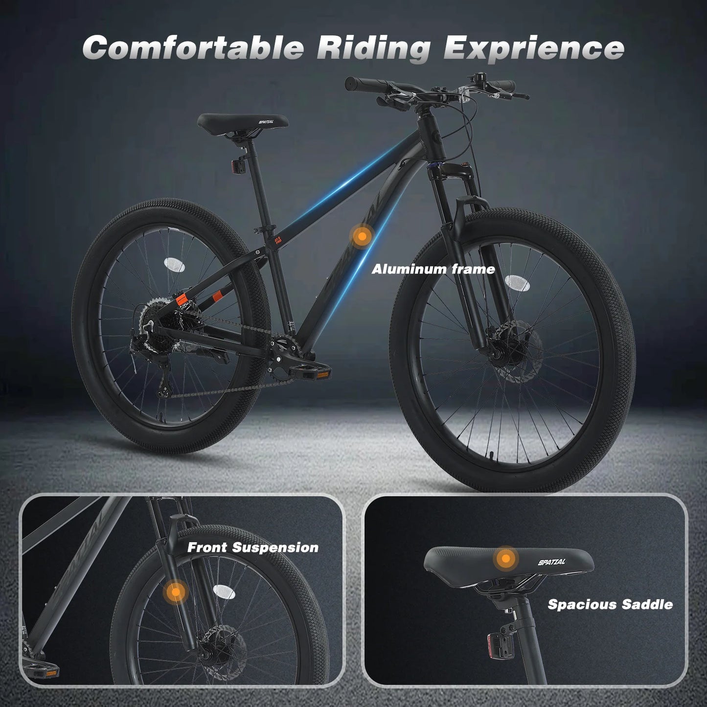 Spatial Fat Tire Mountain Bike With Aluminum Frame Disc Brakes