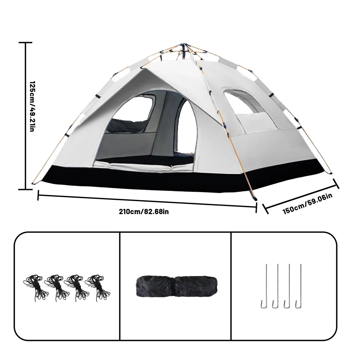 Pakicetus Auto Tent Quick Setup Sunshade For 2-4 People