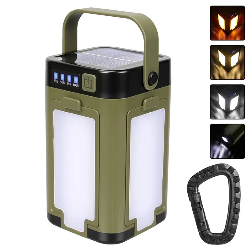 NEWBIRTH Solar Rechargeable LED Camping Lamp Foldable Tent Light