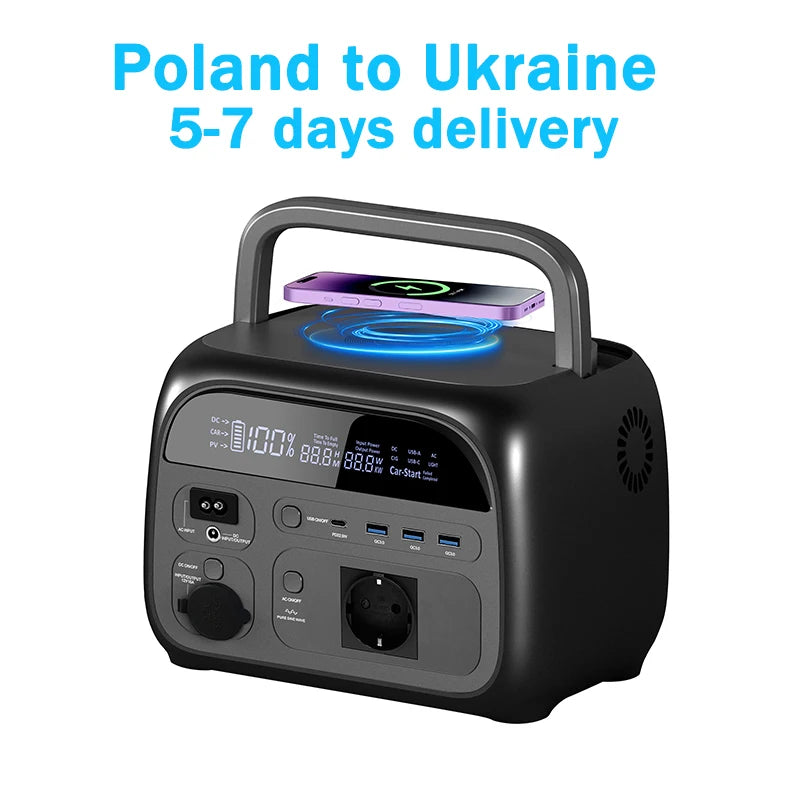 CTOLITY Portable Power Station 2400W LiFePO4 Solar Generator 1024Wh