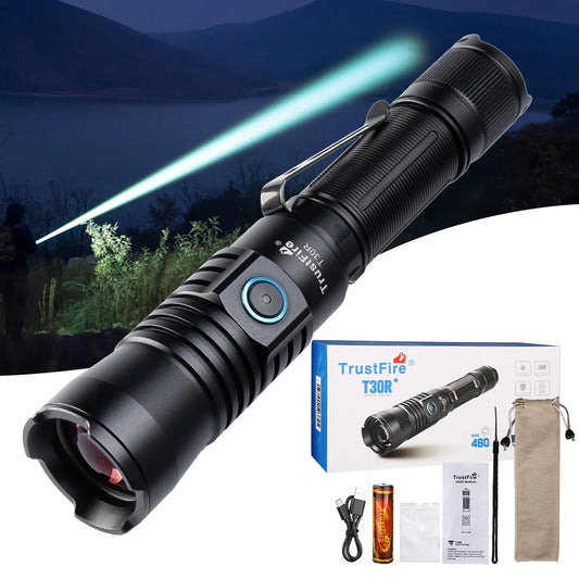 TrustFire T30R 1100m Tactical Flashlight 460 Lumen USB Rechargeable