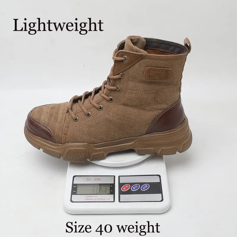 SUADEX Men Steel Toe Work Boots Indestructible Safety Shoes