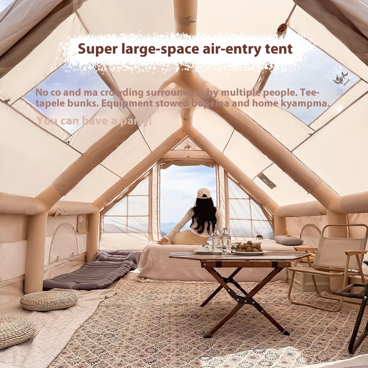 Pakicetus Inflatable Family Camping Tent for Five to Eight People