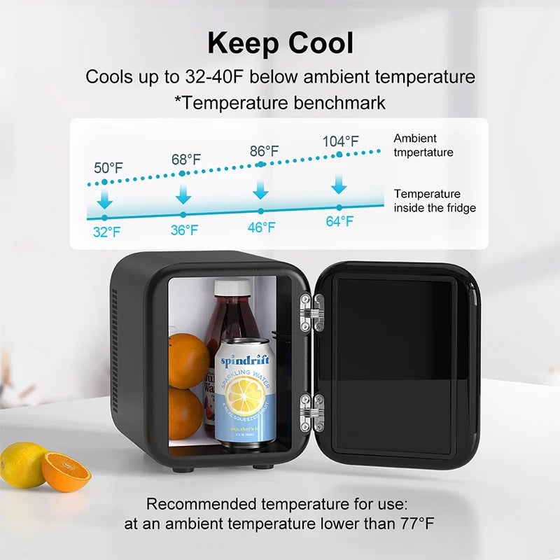 Crownful Portable Mini Fridge For Beauty Makeup Skincare