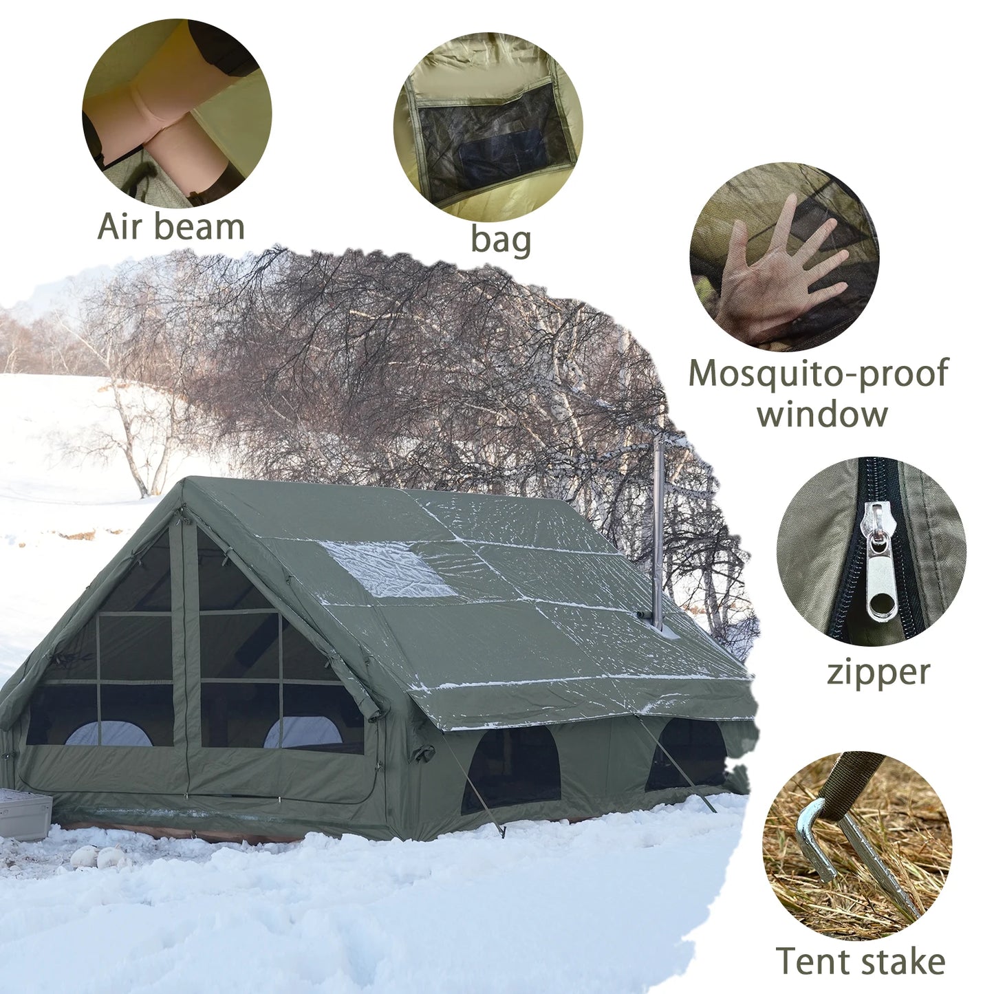 Pakicetus Quick Setup Inflatable Family Tent for Four to Eight