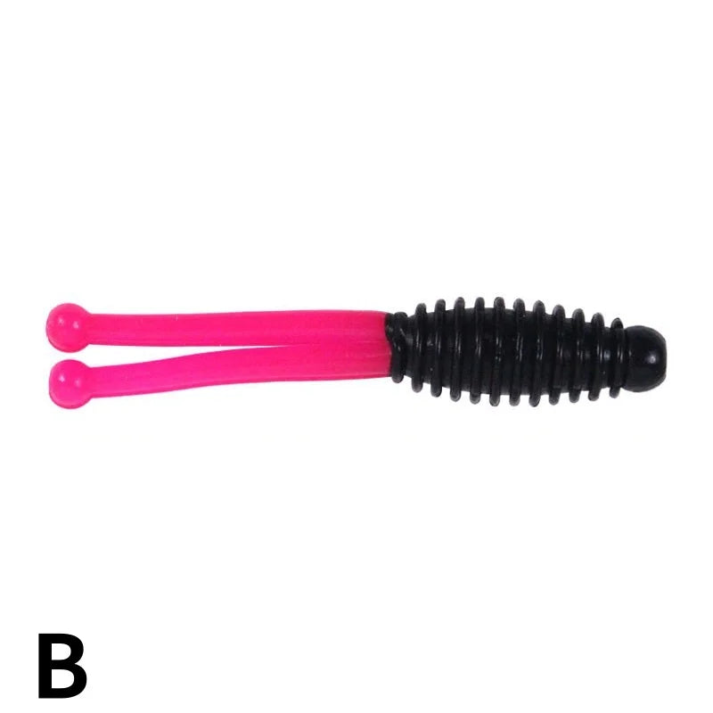 Fishing Soft Bait Worm Fork Tail Lures Set Bass Trout