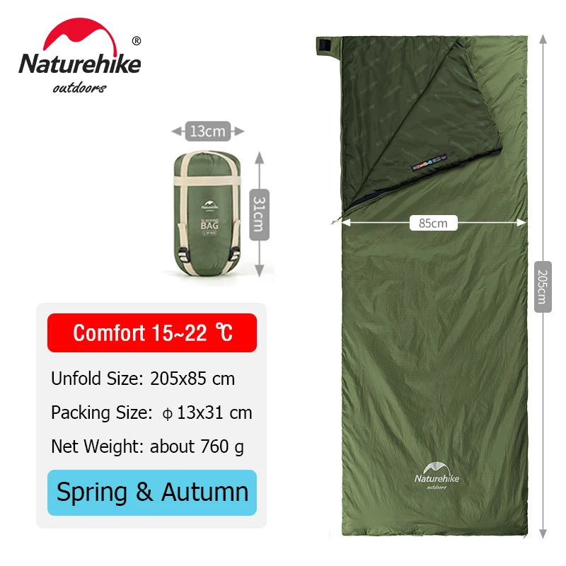 Naturehike Ultralight 3 Season Sleeping Bag For Camping