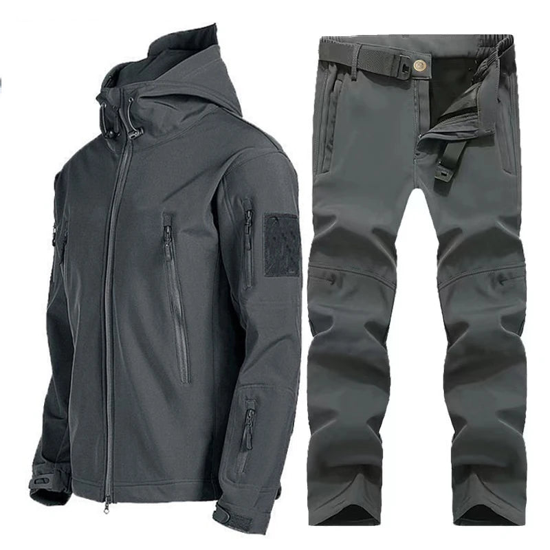 Mazerout Winter Tactical Jackets Waterproof Fleece Hooded Coat