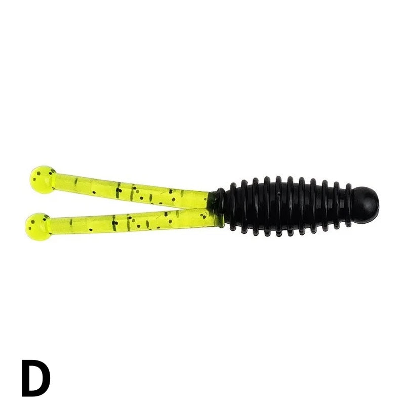 Fishing Soft Bait Worm Fork Tail Lures Set Bass Trout