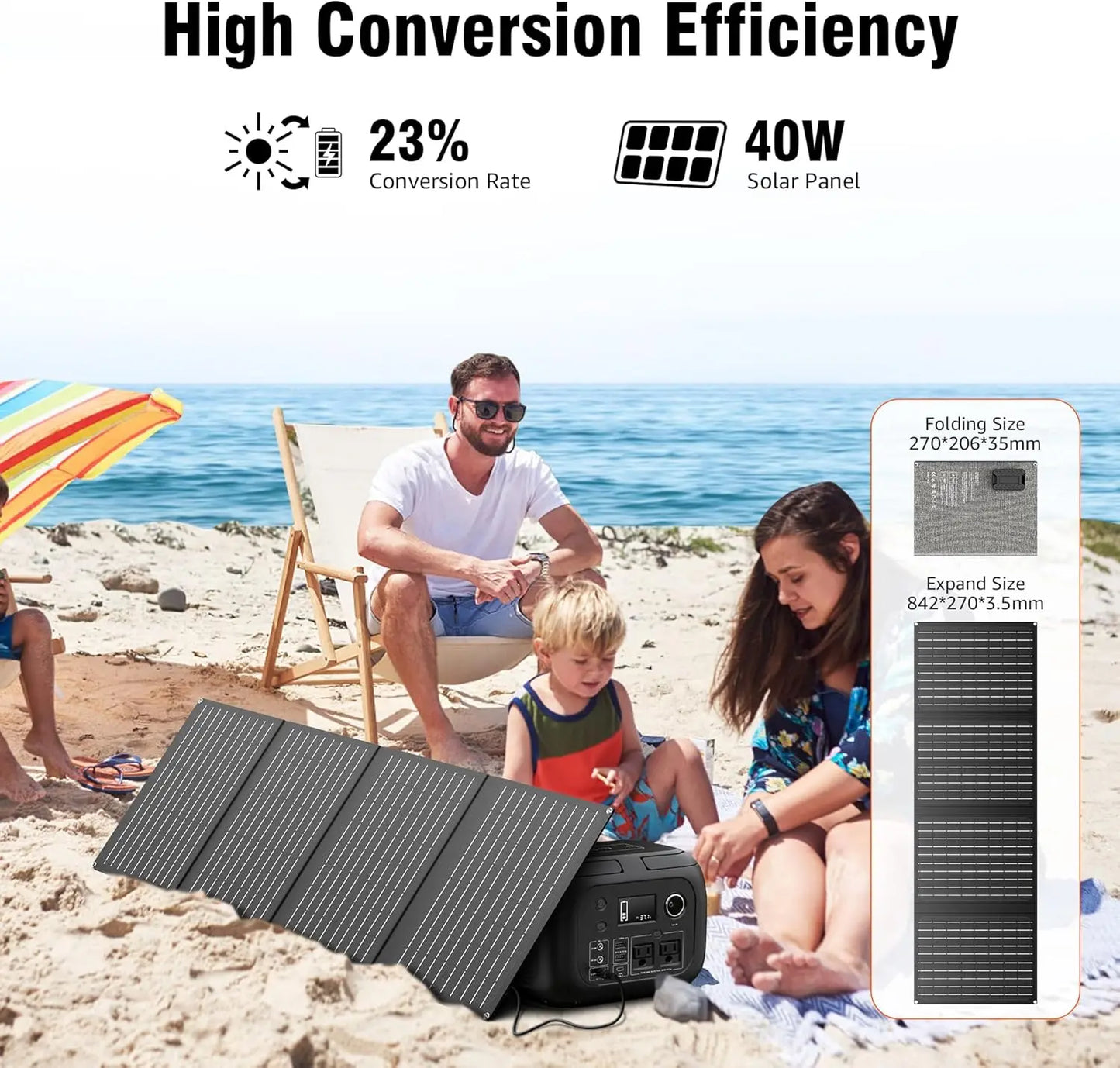 SinKeu 300W 260Wh Portable Power Station With 40W Solar