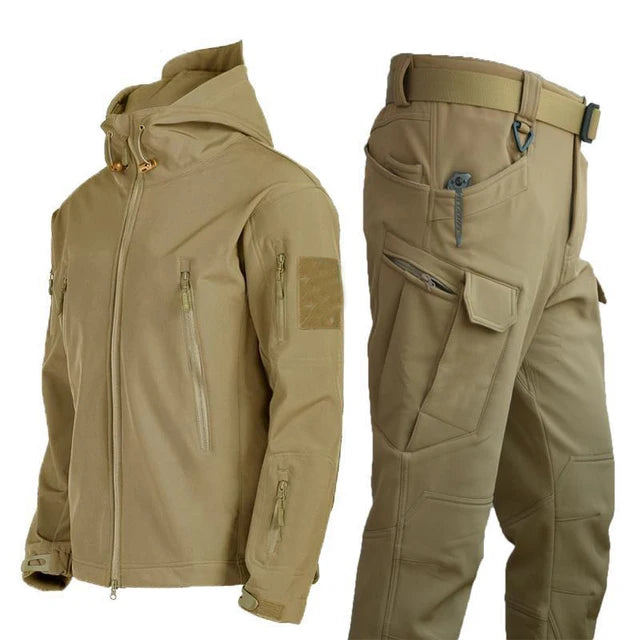 Mazerout Winter Tactical Jackets Waterproof Fleece Hooded Coat