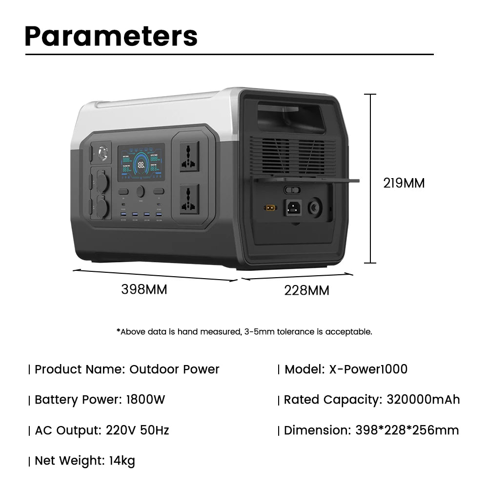 LiFePO4 1800W Portable Power Station Outdoor Solar Generator