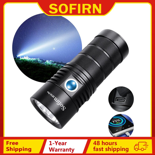 Sofirn SP36 Pro 8000lm SST40 USB C Rechargeable LED Flashlight