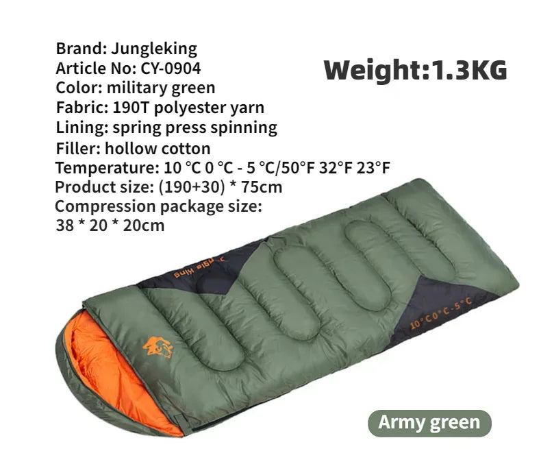 MOUNTAINHIKER Jungle King Camping Sleeping Bag Ultralight Waterproof 4 Season