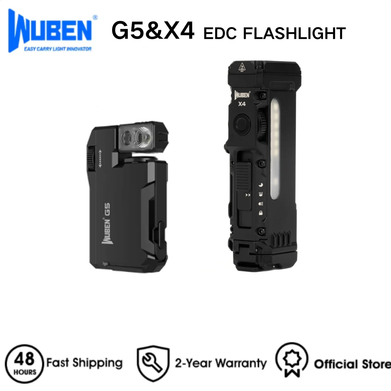 WUBEN X4 G5 EDC Flashlight Bundle Magnetic Tail RGB Rechargeable