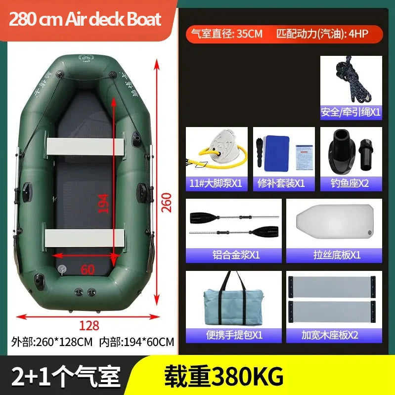 IHOME BOATPARTS Inflatable Fishing Kayak With Air Deck Bottoms