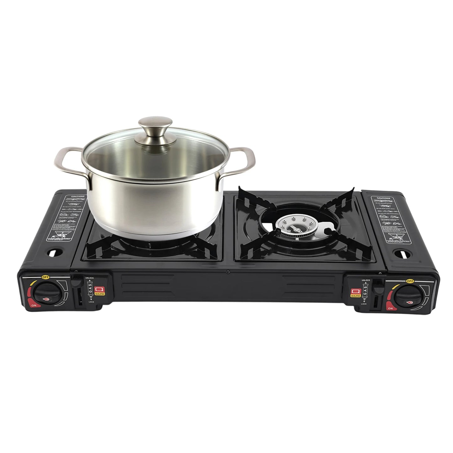 Two Burner Camping Stove 2500W Butane Gas Burner For Outdoors