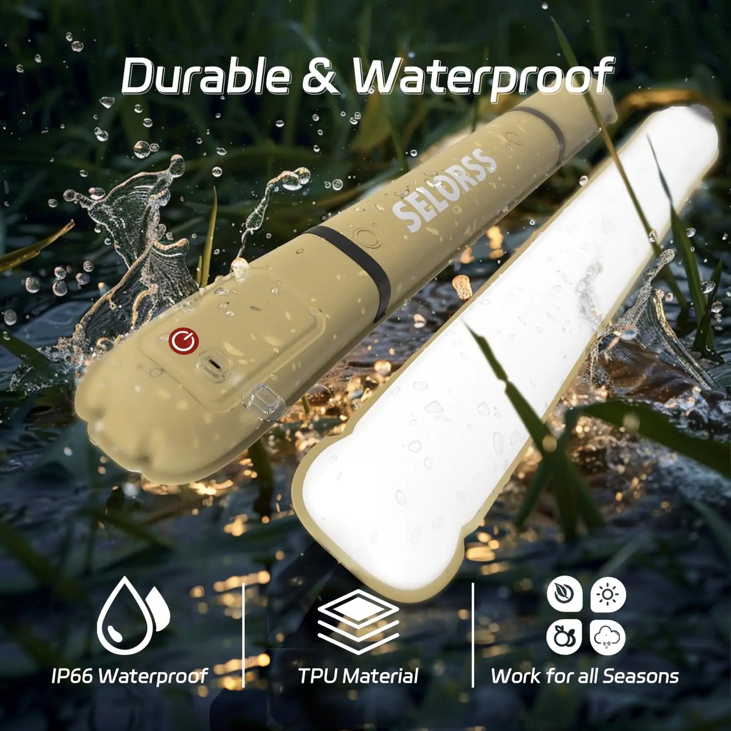 Rechargeable Portable Camping Light 2000mAh Waterproof Spotlight Lighting