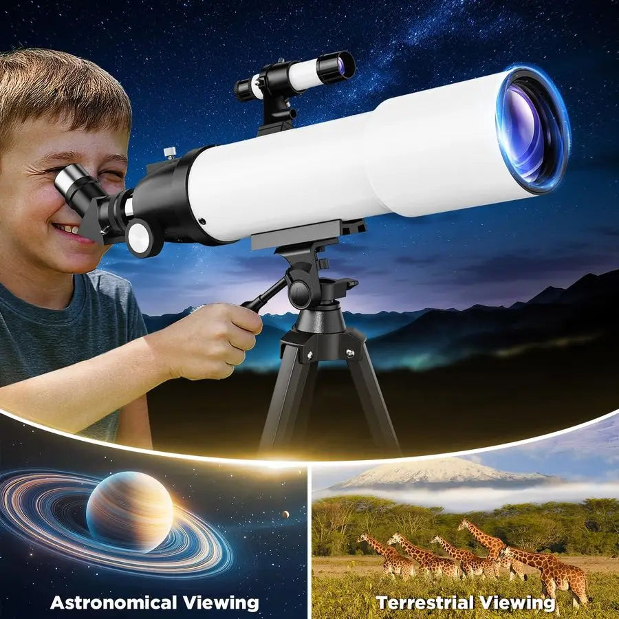 150X Portable Refracting Telescope For Adults And Kids