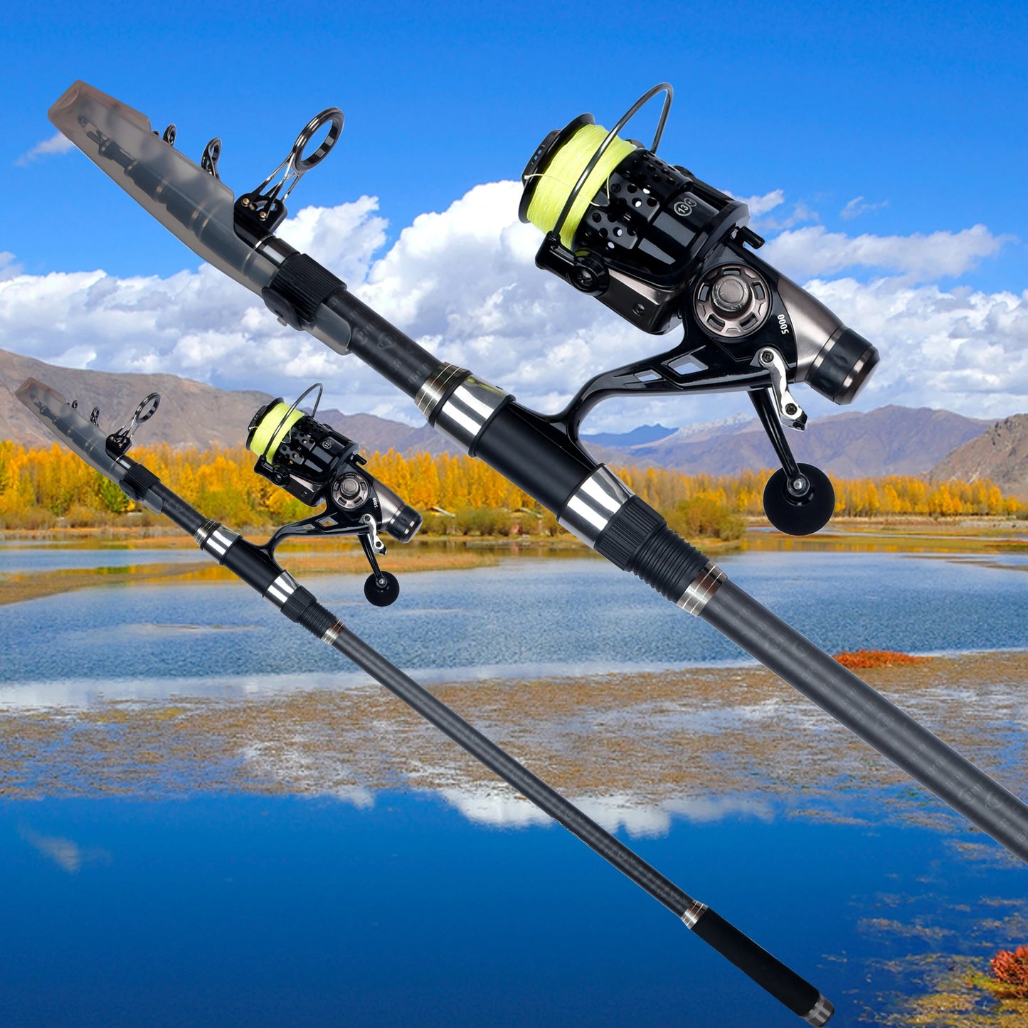 BIUTIFU Telescopic Surf Spinning Rod 30T Carbon Travel