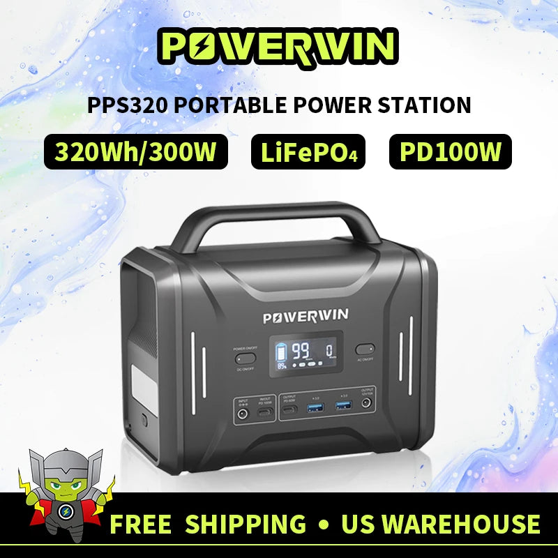 Powerwin 320Wh Portable Power Station PPS320 Solar Generator
