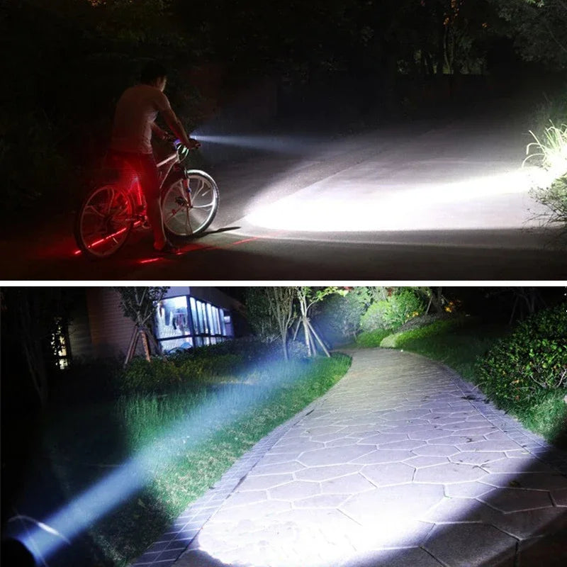 LED Tactical Hunting Flashlight 2500LM Waterproof USB Rechargeable Torch