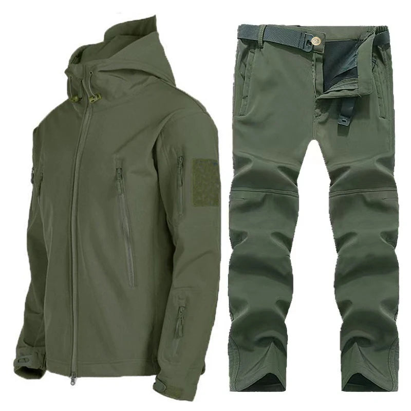 Mazerout Winter Tactical Jackets Waterproof Fleece Hooded Coat