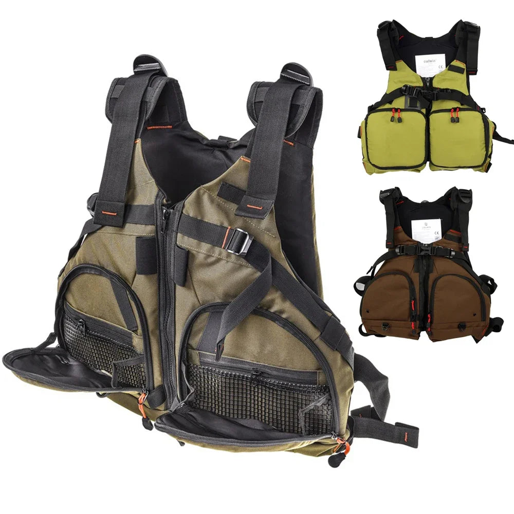 Kayak Life Vest Waterproof Breathable With Pockets Mesh