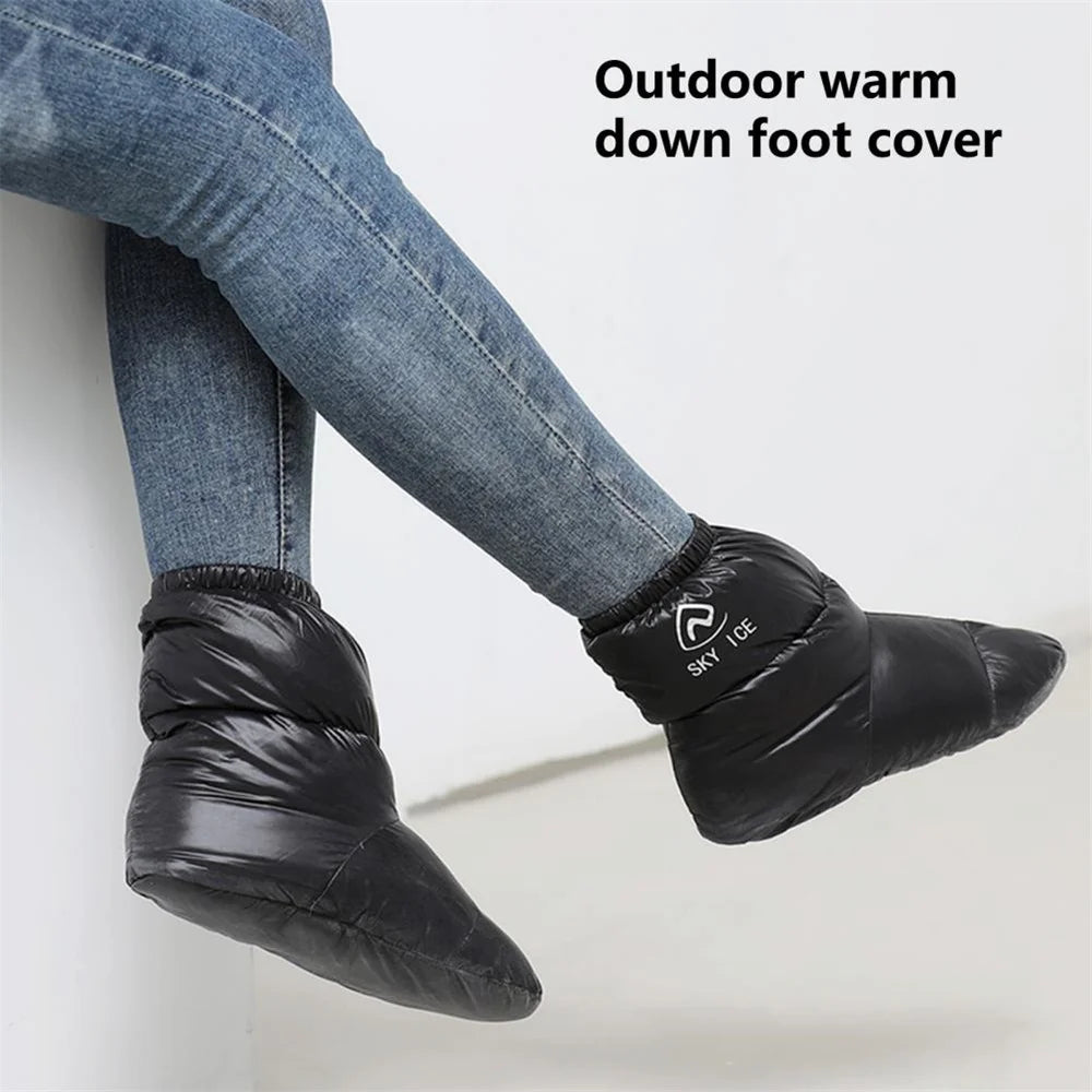 NONECN Winter Duck Down Slippers Boots For Men And Women