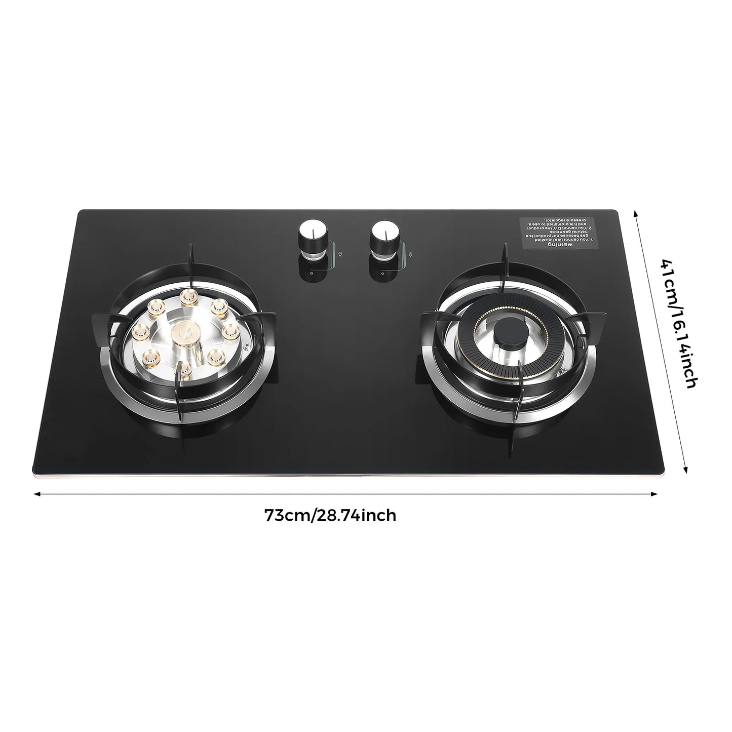 NONE Double Gas Stove Hob Natural Gas Stainless Steel