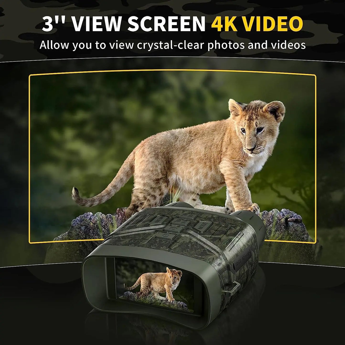HrvzdvwEyepiece 4K Night Vision Binoculars With 32GB Card