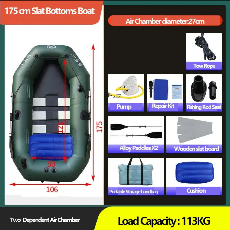 IHOME BOATPARTS Inflatable Fishing Kayak With Air Deck Bottoms