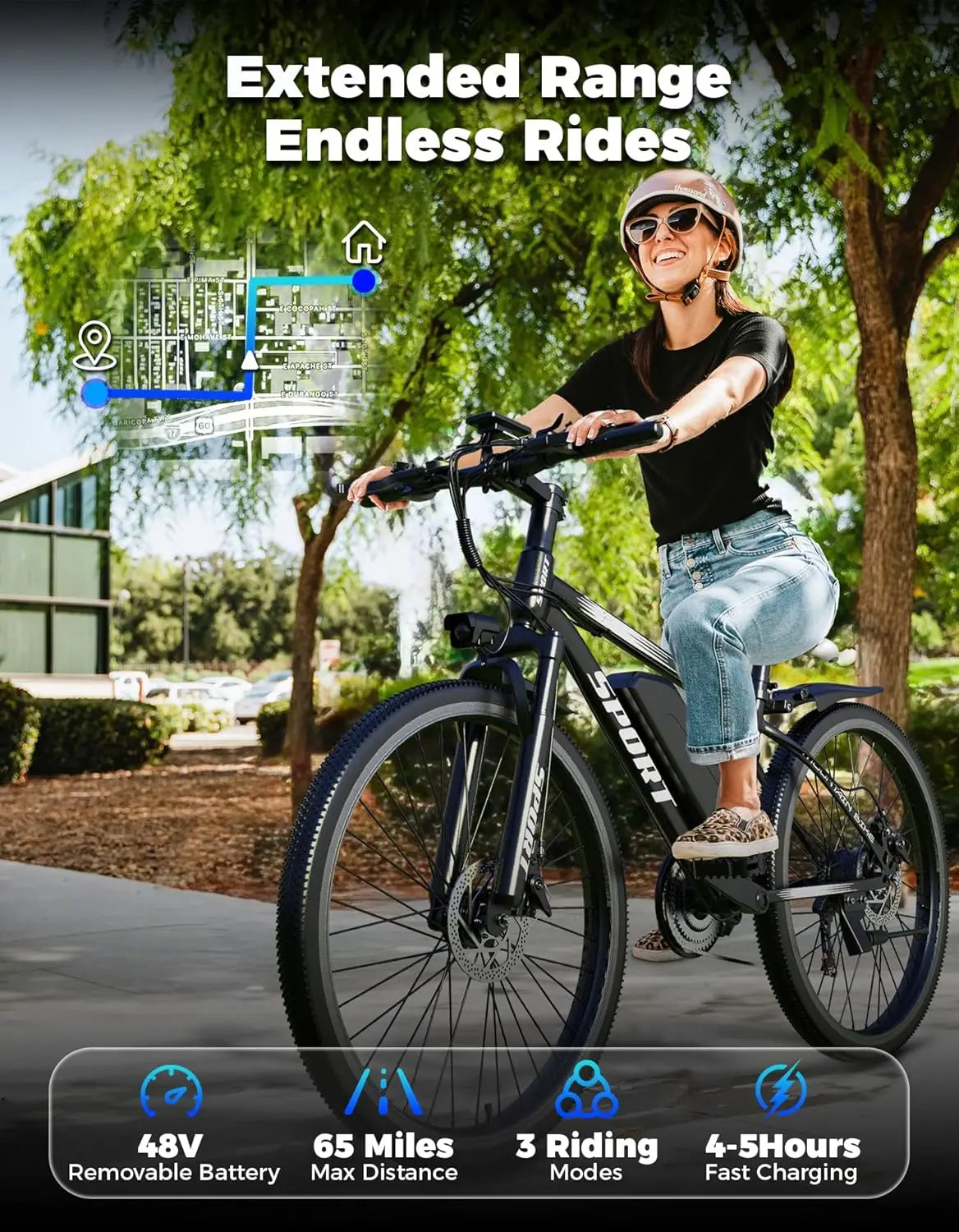 Electric Bike For Adults 1500W Mountain Ebike 25 MPH