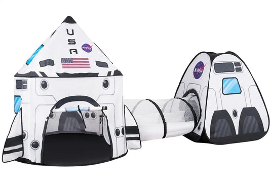 Joyfy Rocket Ship Play Tent Set With Tunnel 3-Piece