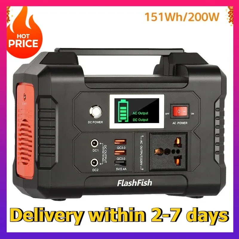 Enooddvol 151Wh Portable Solar Generator Outdoor Power Station