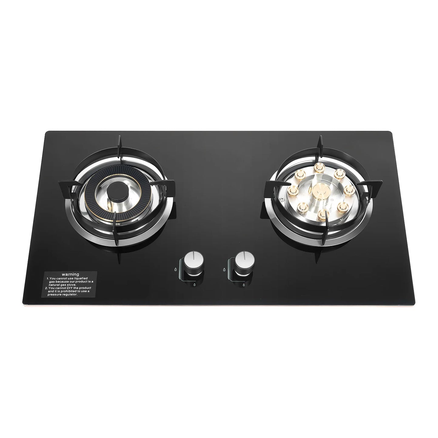 NONE Double Gas Stove Hob Natural Gas Stainless Steel