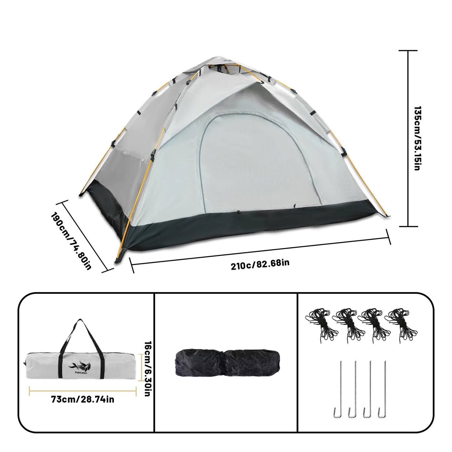 Pakicetus Windproof Camping Tent For Family Travel