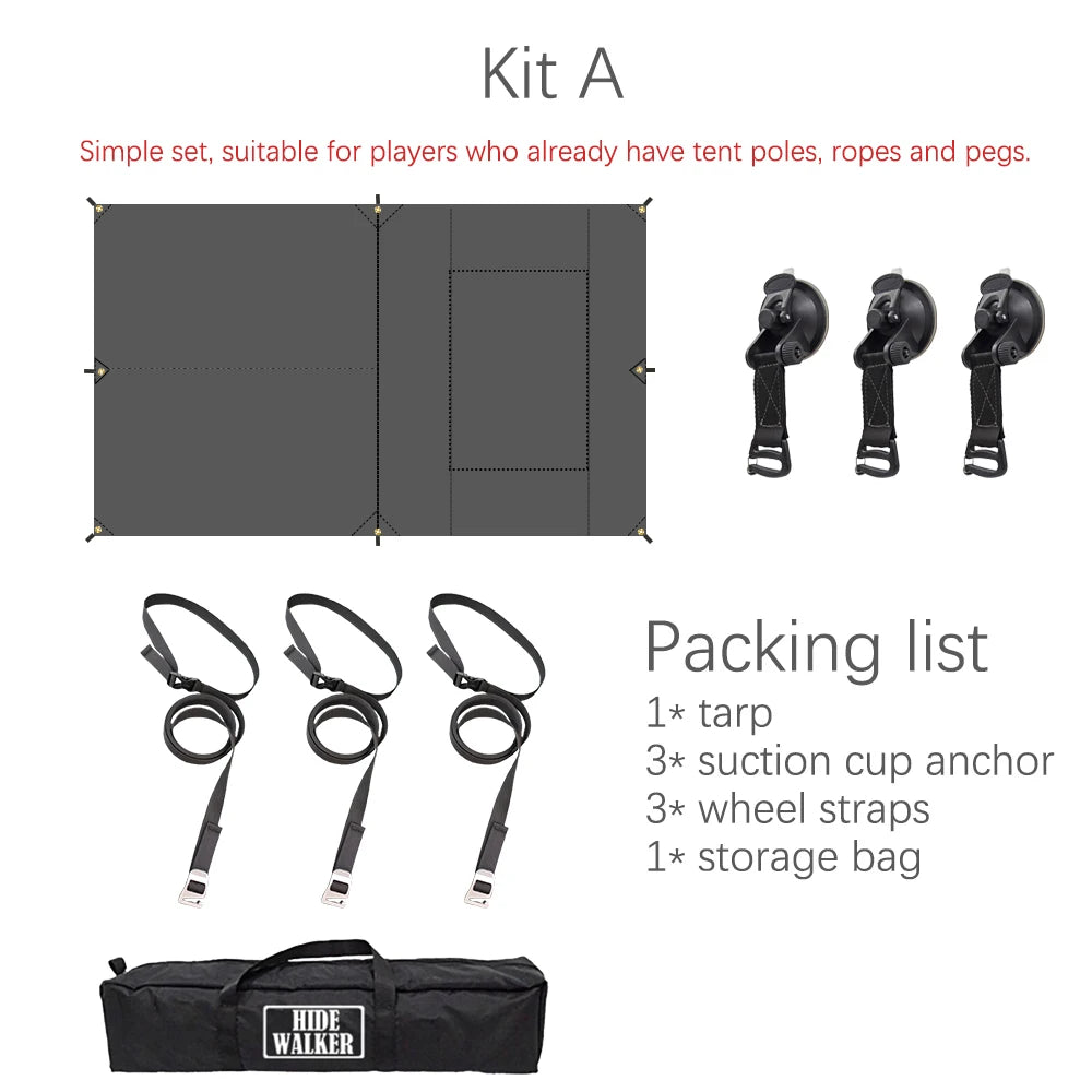 Hide Walker Car Side Awning Tent Outdoor Canopy Waterproof