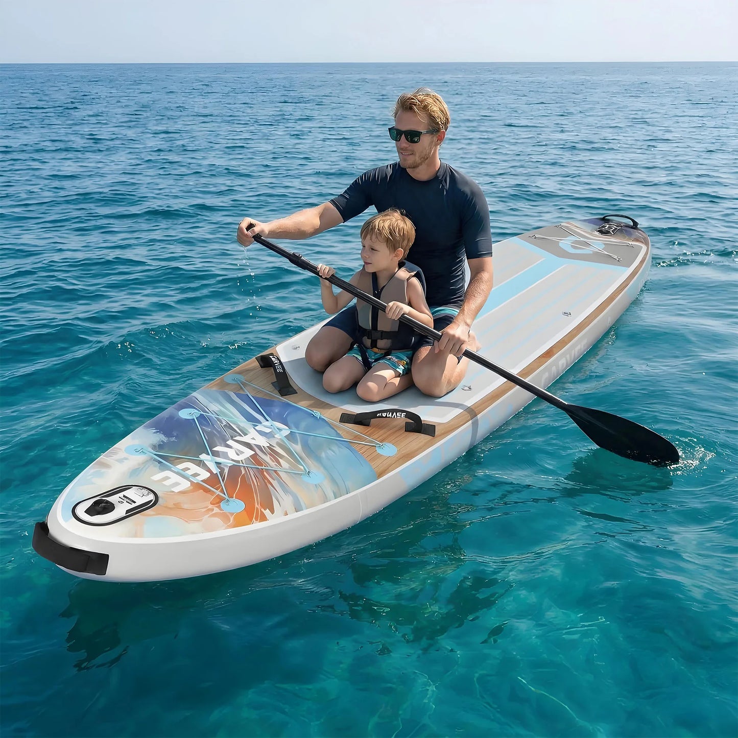 Extra Wide Inflatable Stand Up Paddleboard for Adults and Youth