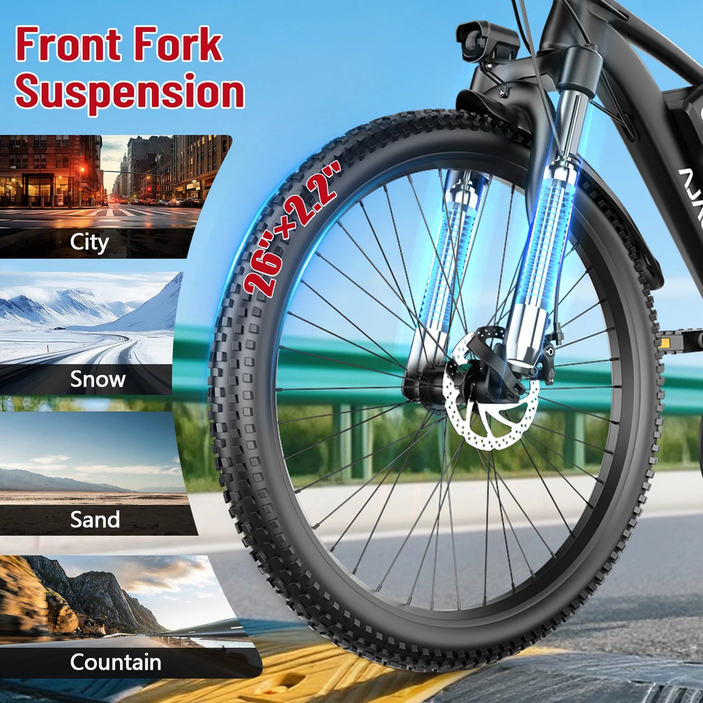 X-koala Electric Mountain Bike With 1000W Peak Motor