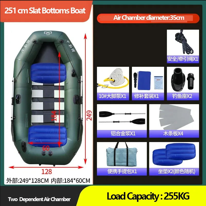 IHOME BOATPARTS Inflatable Fishing Kayak With Air Deck Bottoms