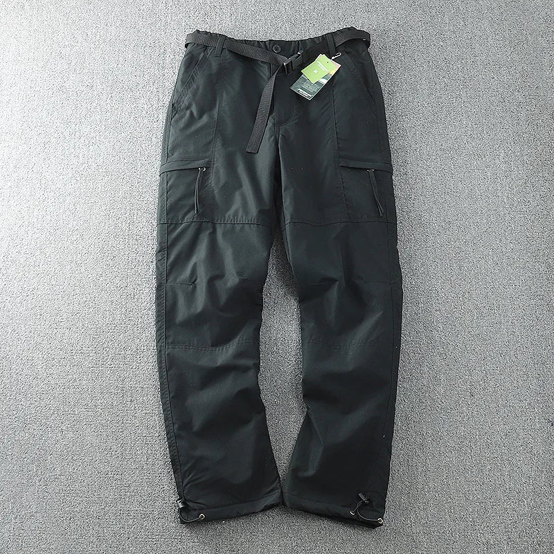 NONECN Men's Windproof Waterproof Fleece Lined Softshell Hiking Pants