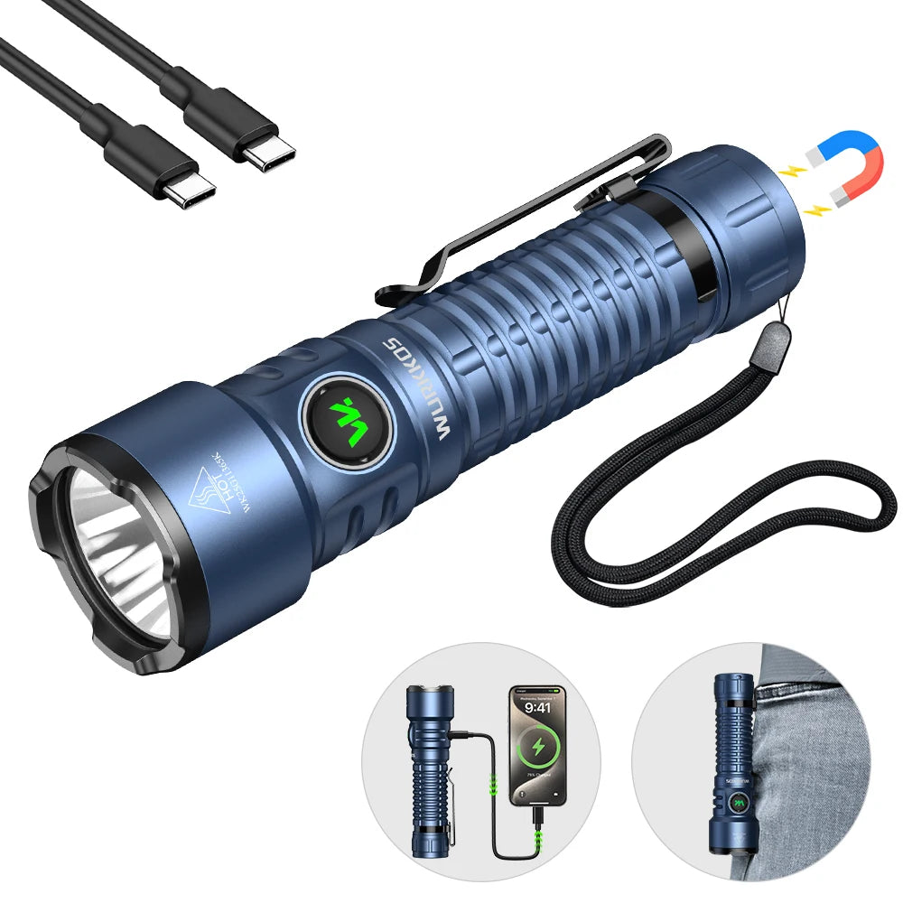 Wurkkos TS28 EDC Flashlight 3200 Lumens 21700 Battery Rechargeable