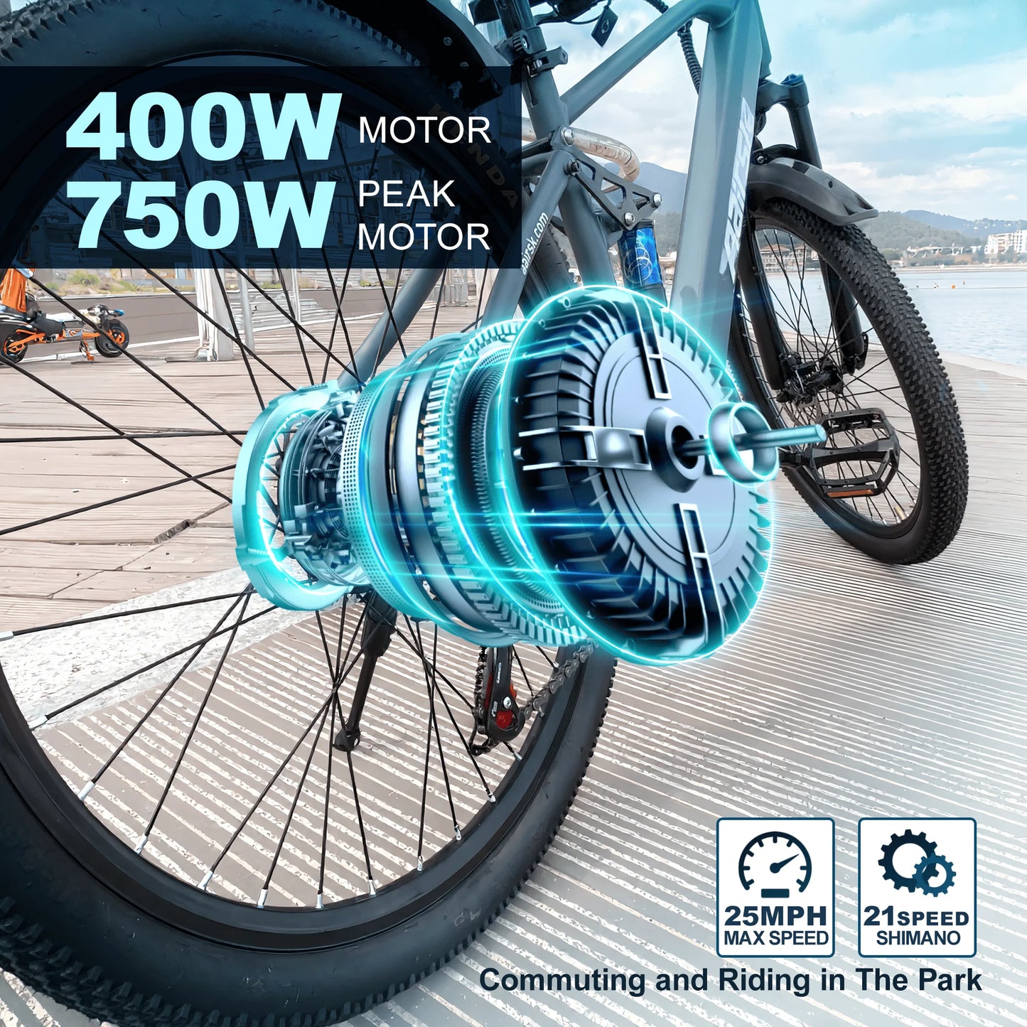 EOEOTWO GT900 750W Electric Mountain Bike With Full Suspension UL 2849 Certified