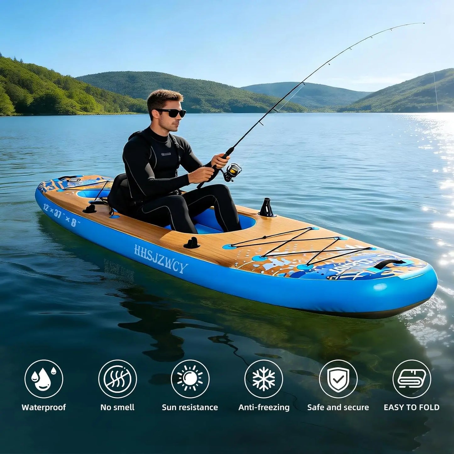 Inflatable Kayak Set With Detachable Seat And Aluminum Oar