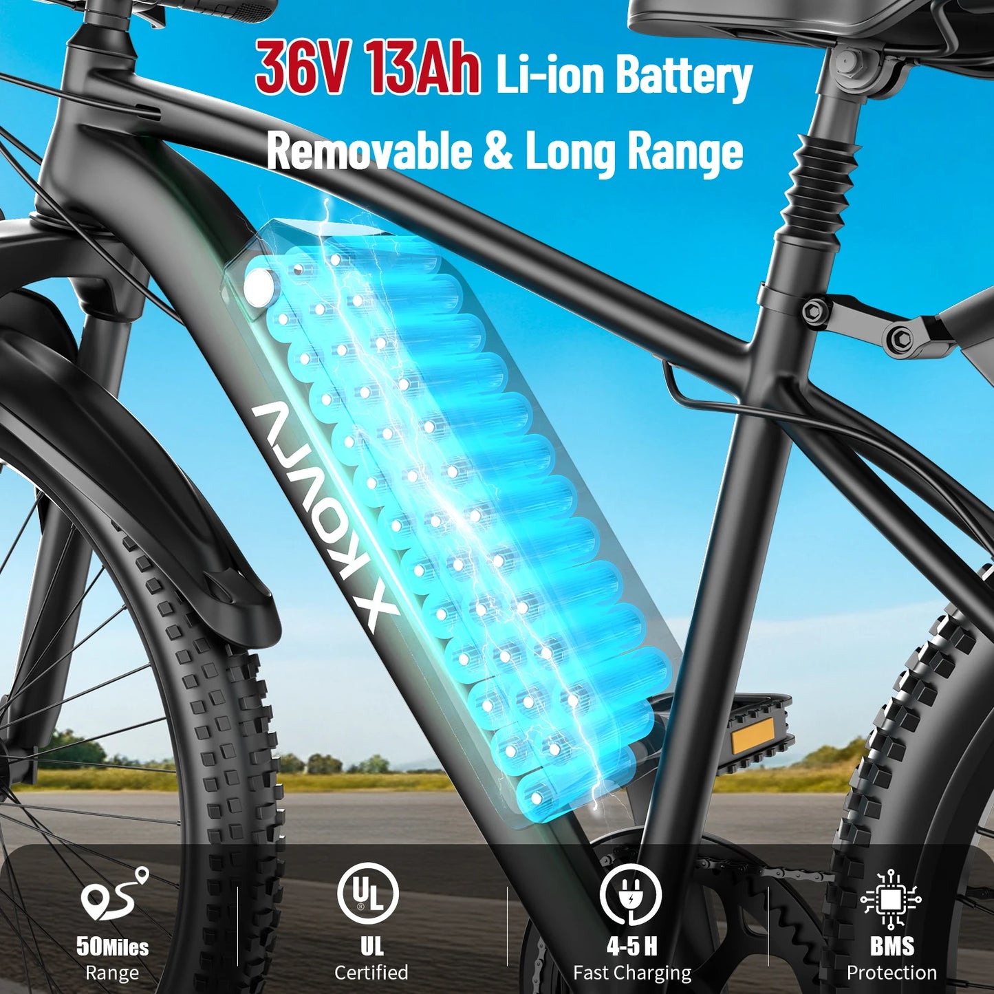 X-koala Electric Mountain Bike With 1000W Peak Motor