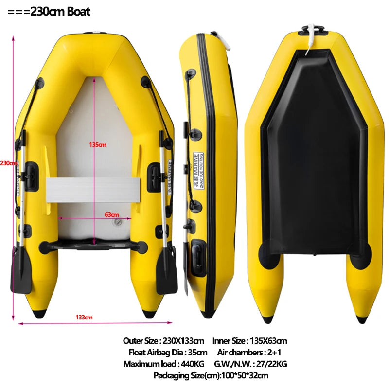 IHOME BOATPARTS Inflatable Kayak With Air Deck Three Air Chambers