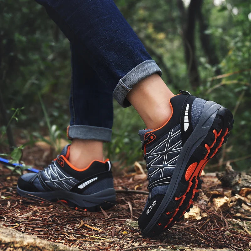 Emike Men's Hiking Shoes Breathable Mesh Outdoor Waterproof